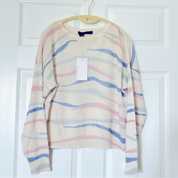NWT SKULL CASHMERE Mara Tiger Stripe Print Cashmere Sweater Small - Picture 6 of 10